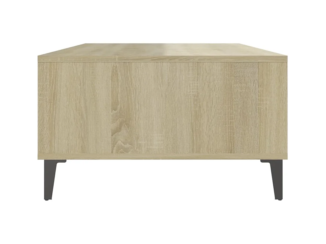 Table basse blanc chêne sonoma 103,5x60x35 cm bois d'ingénierie