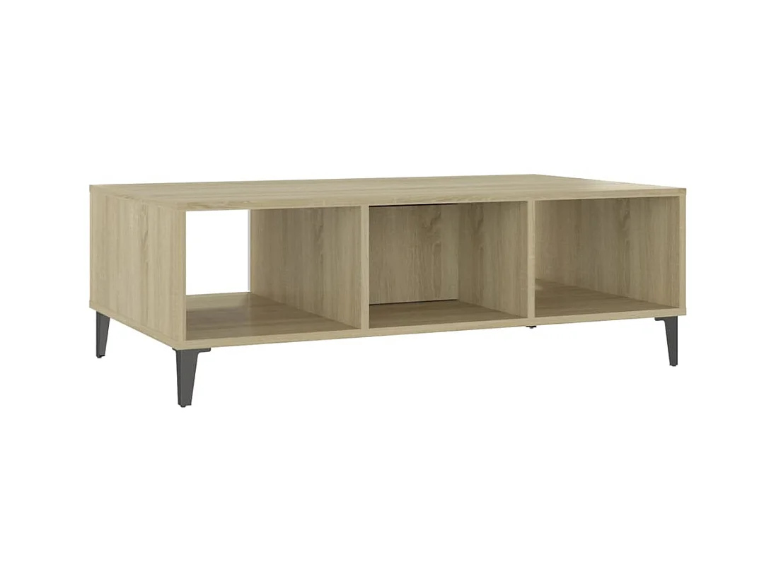 Table basse blanc chêne sonoma 103,5x60x35 cm bois d'ingénierie