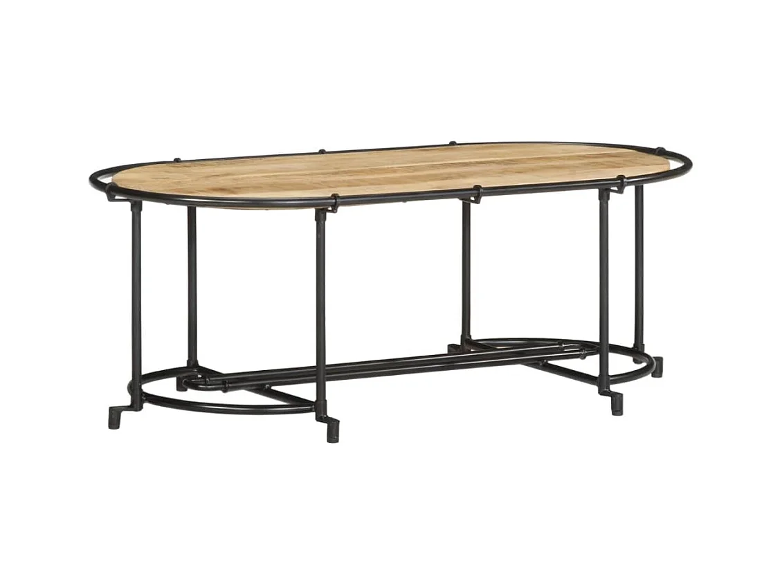 Couchtisch 110x55x40 cm massives rohes Mangoholz