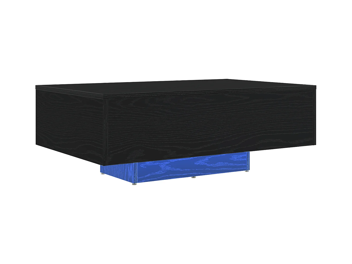 Table basse avec lumières LED Chêne noir 85x55x31 cm