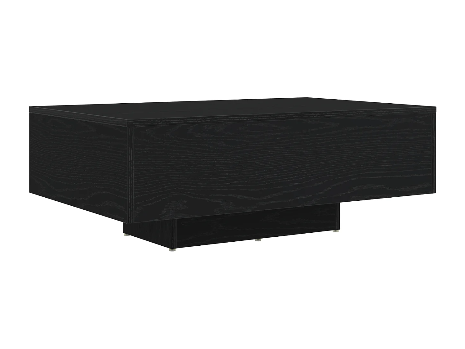 Table basse avec lumières LED Chêne noir 85x55x31 cm