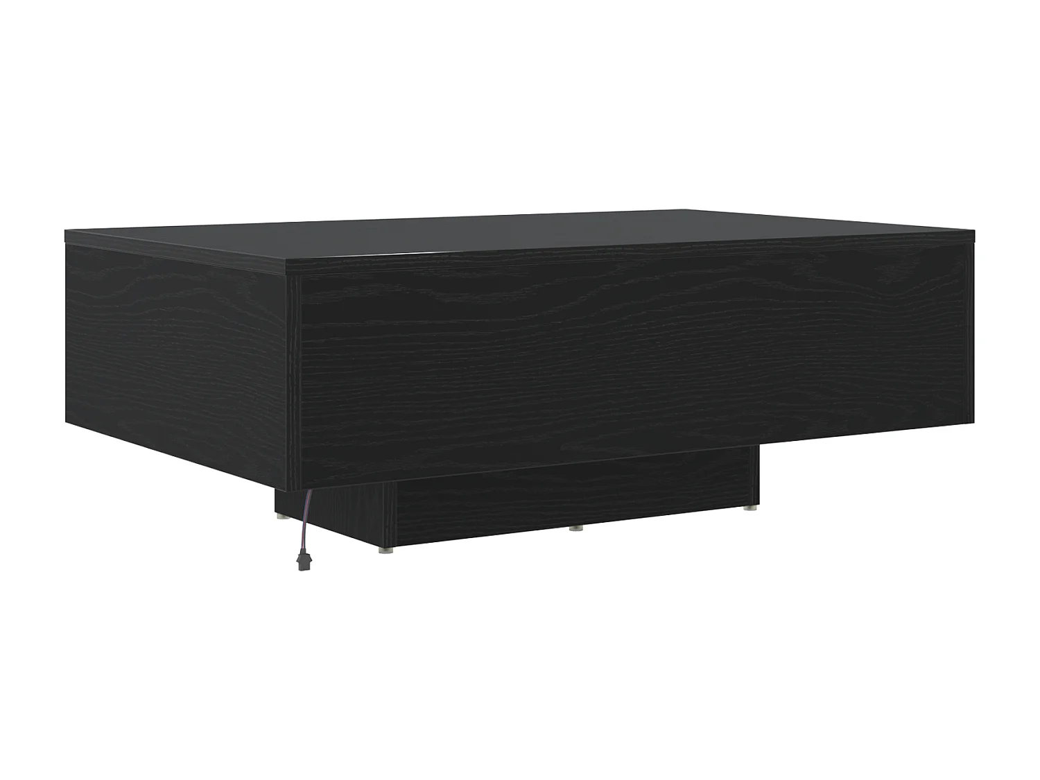 Table basse avec lumières LED Chêne noir 85x55x31 cm