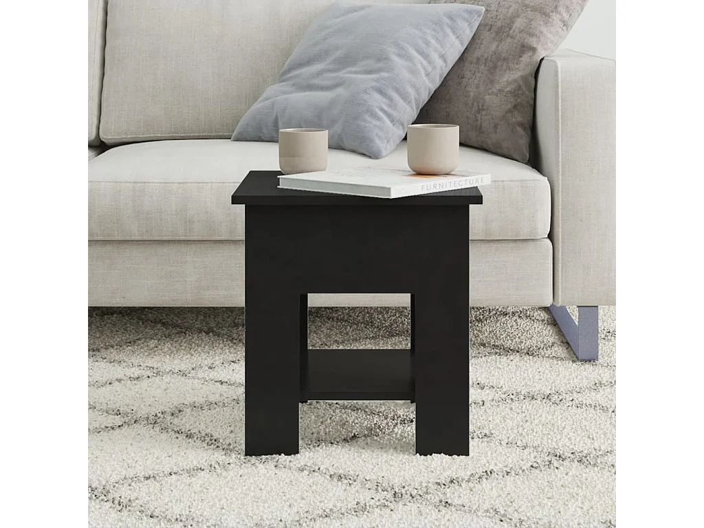 Table basse noir 40x40x42 cm bois d'ingénierie