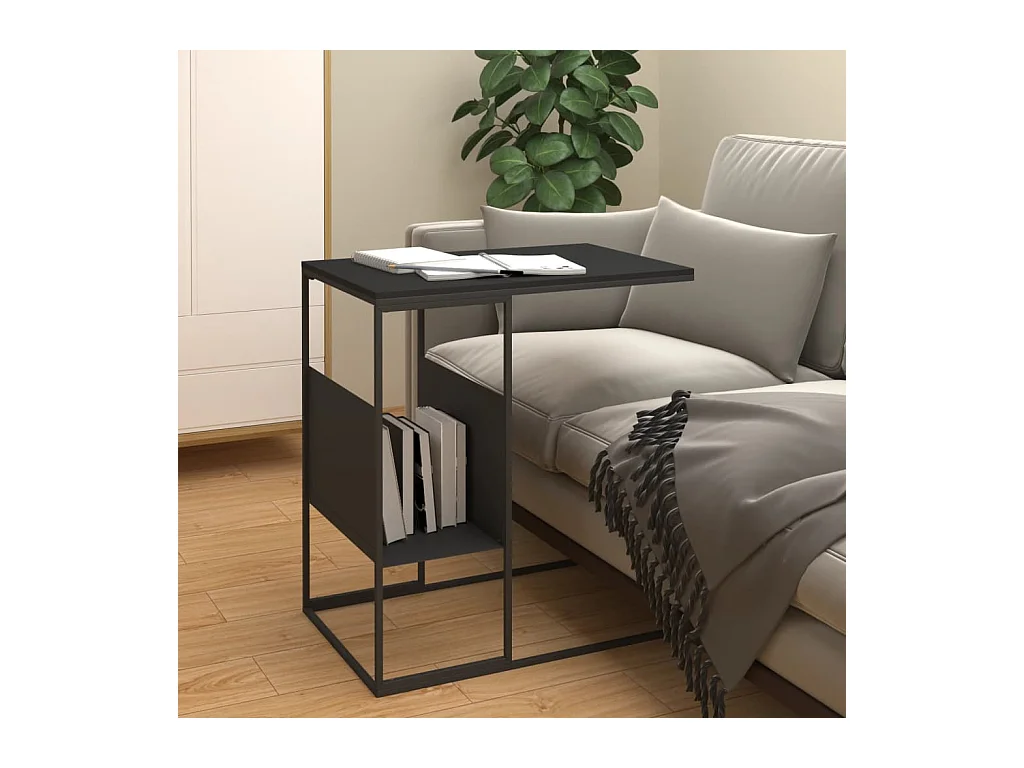 Table d'appoint Noir 55x36x59,5 cm Bois d'ingénierie