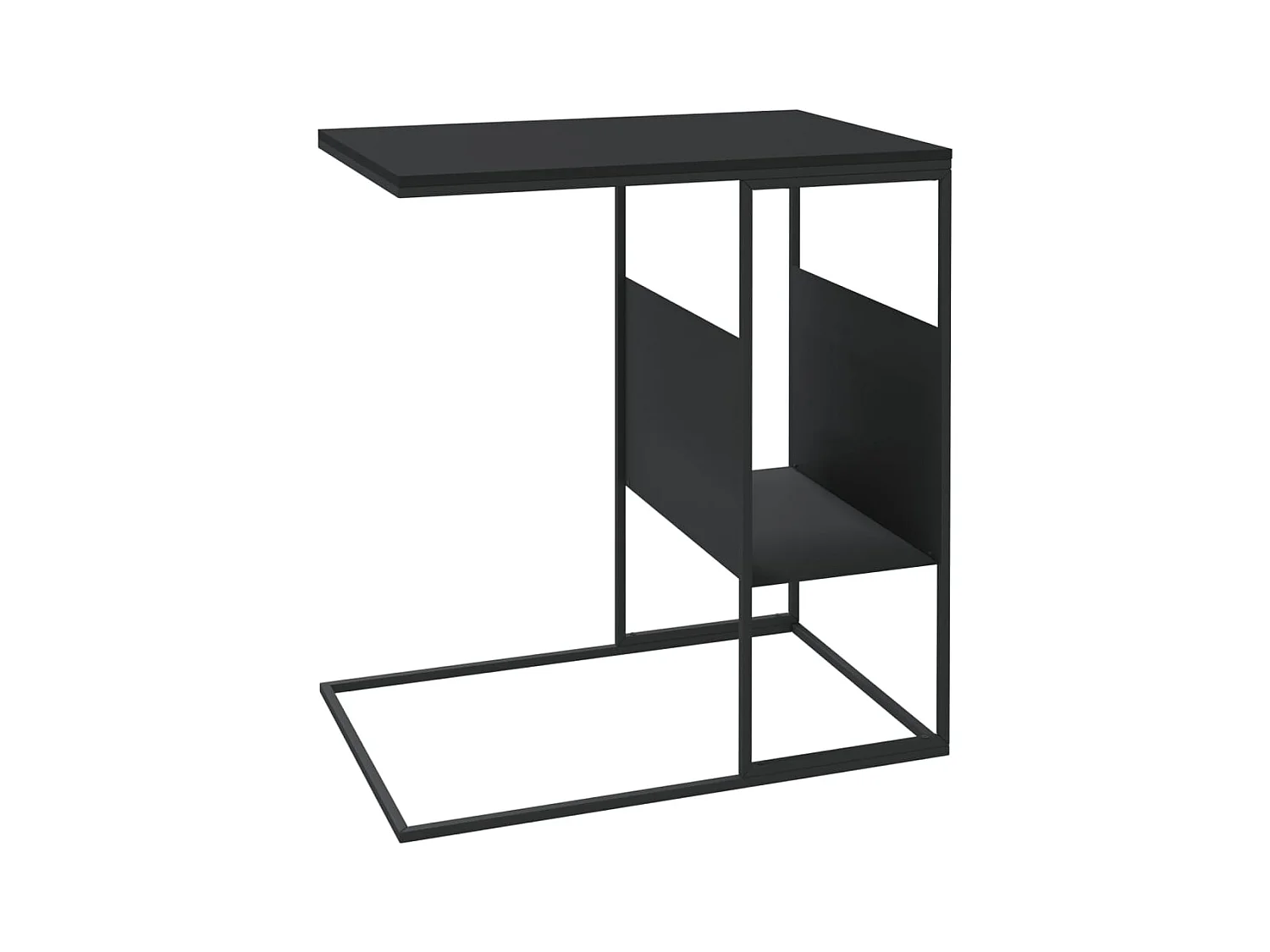 Table d'appoint Noir 55x36x59,5 cm Bois d'ingénierie