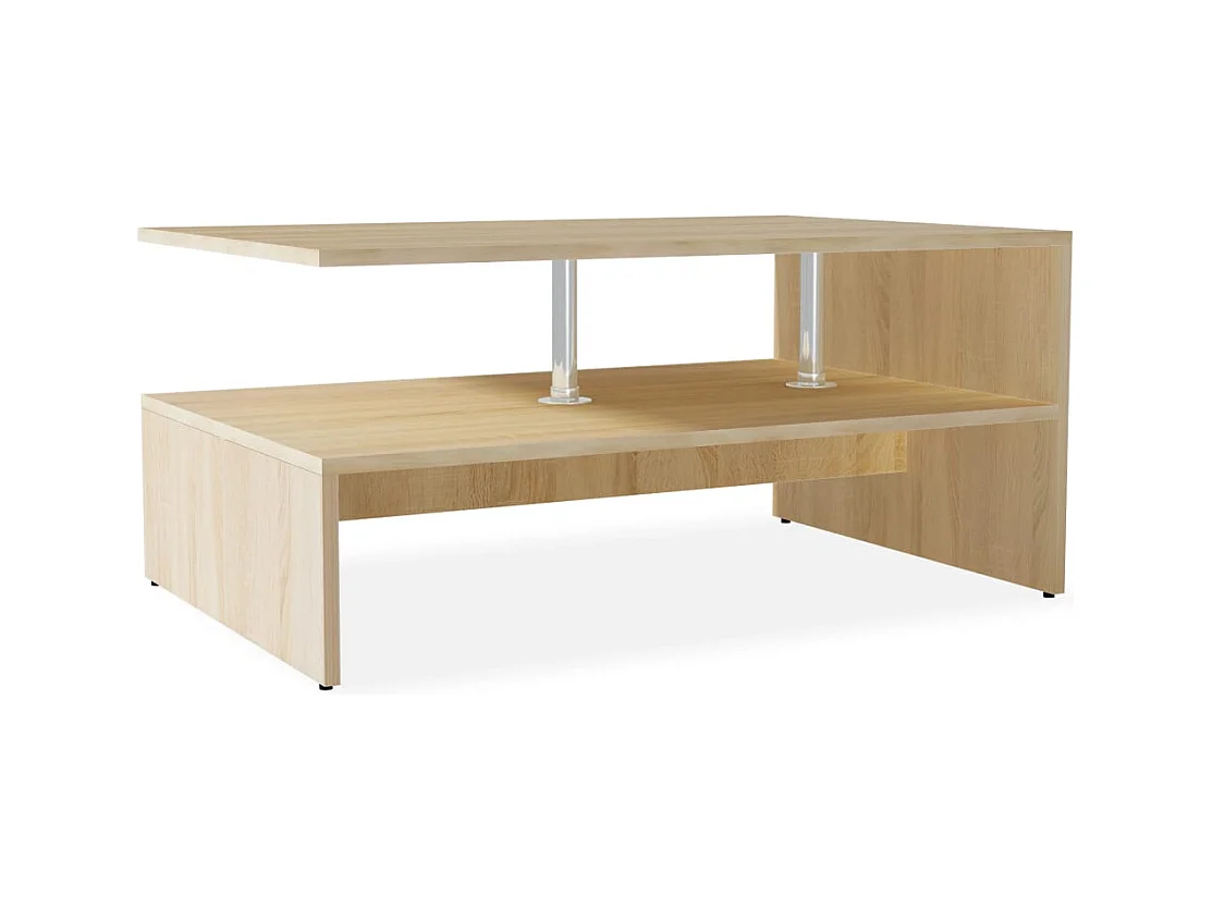 Table basse Bois d'ingénierie 90x59x42 cm Chêne