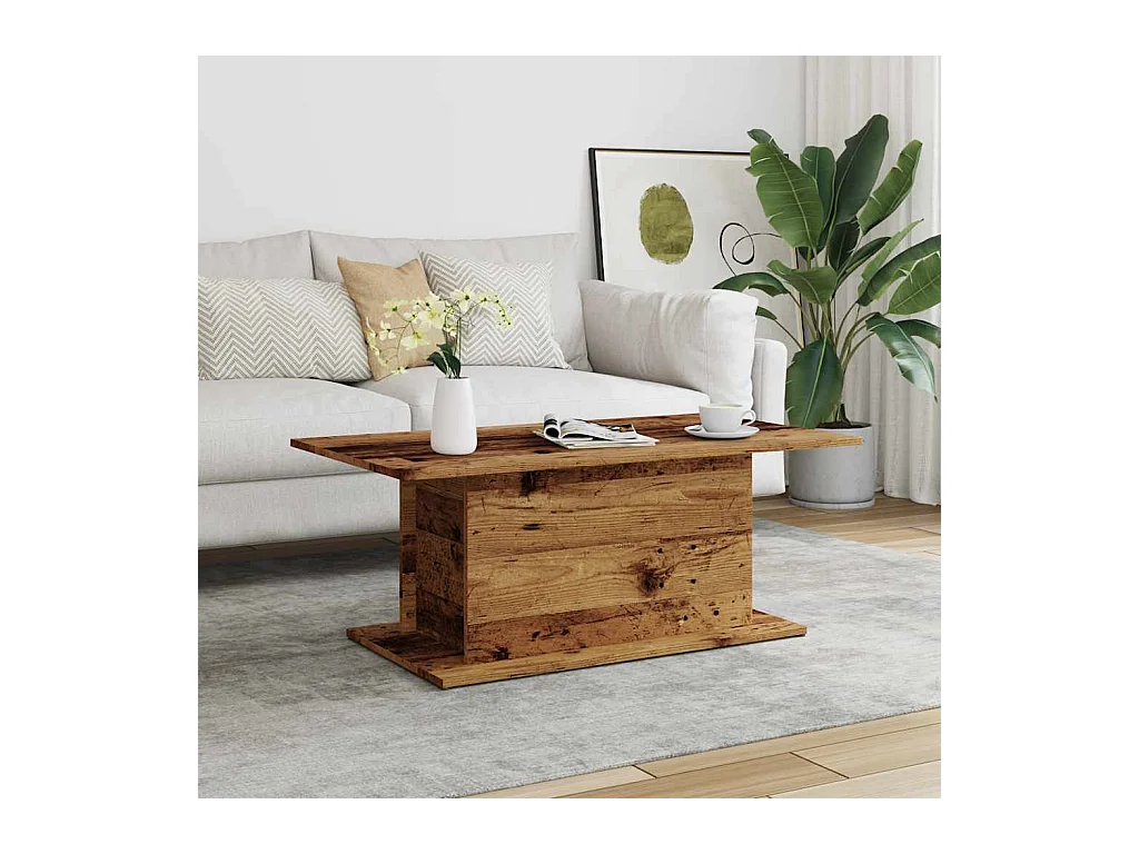 Table basse vieux bois 102x55,5x40 cm bois d'ingénierie