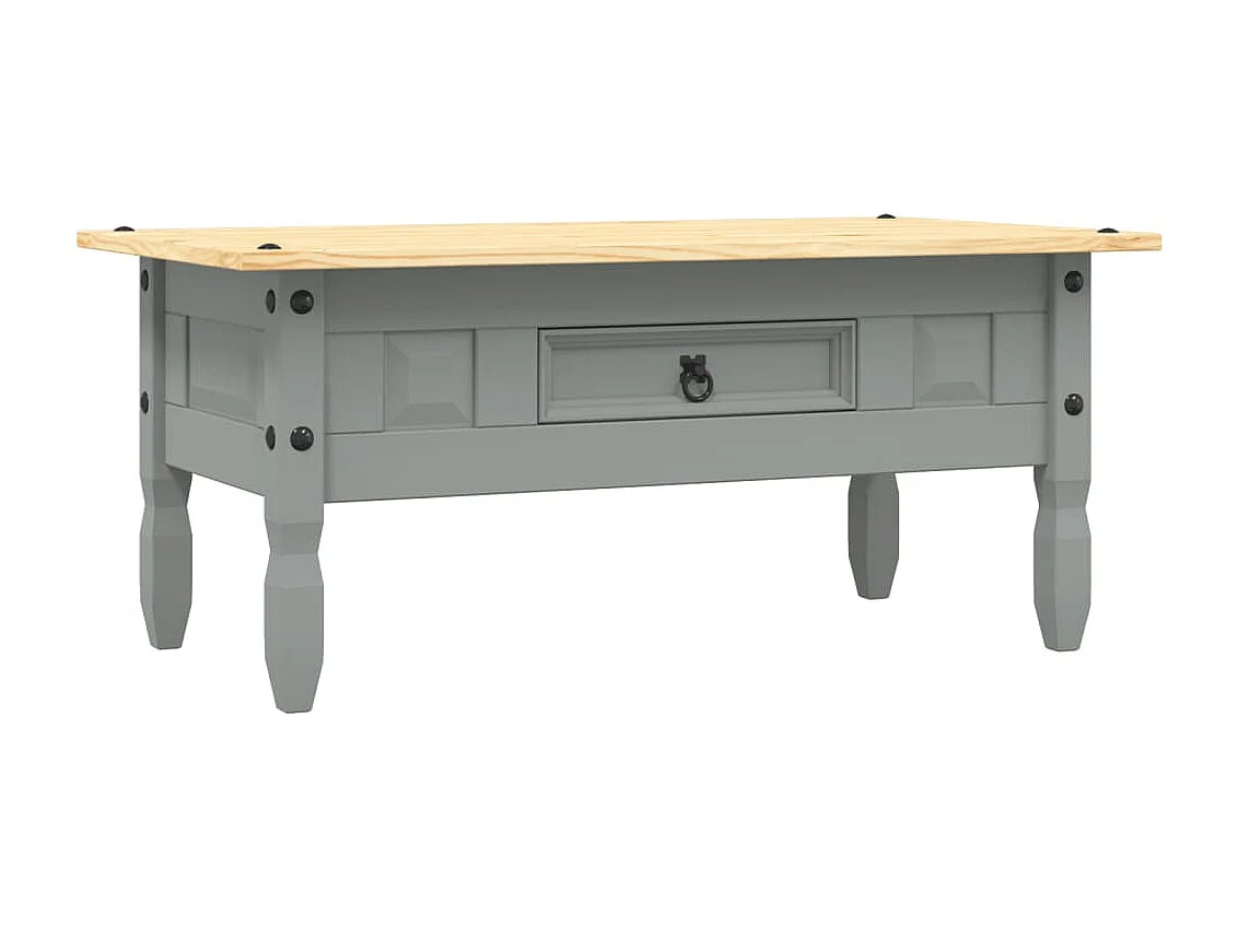 Table basse Pin mexicain Gamme Corona Gris 100x55x44 cm