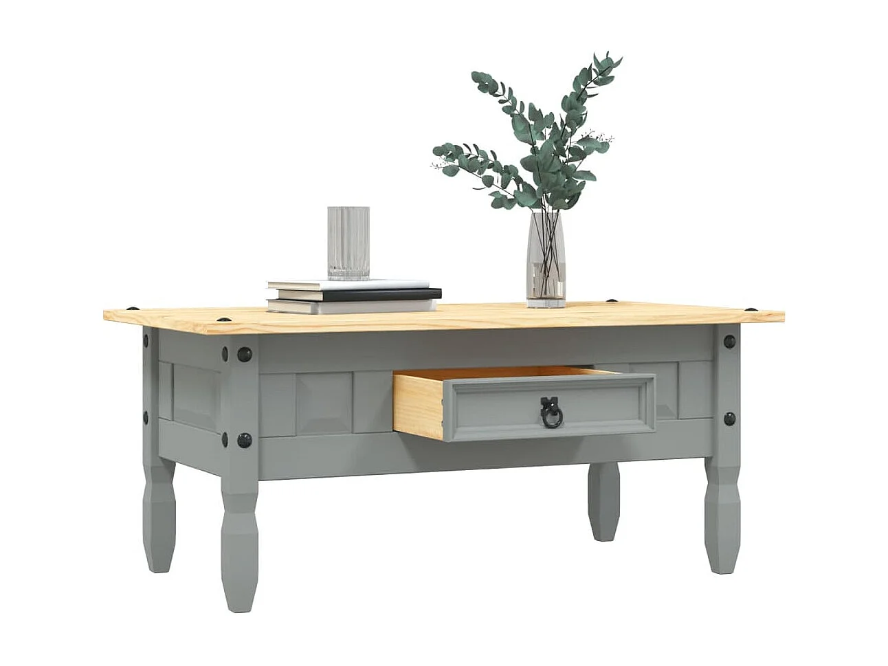 Table basse Pin mexicain Gamme Corona Gris 100x55x44 cm