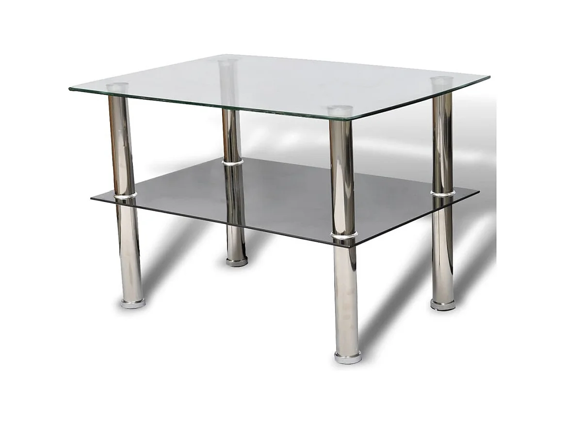 Table basse avec 2 étagères Verre