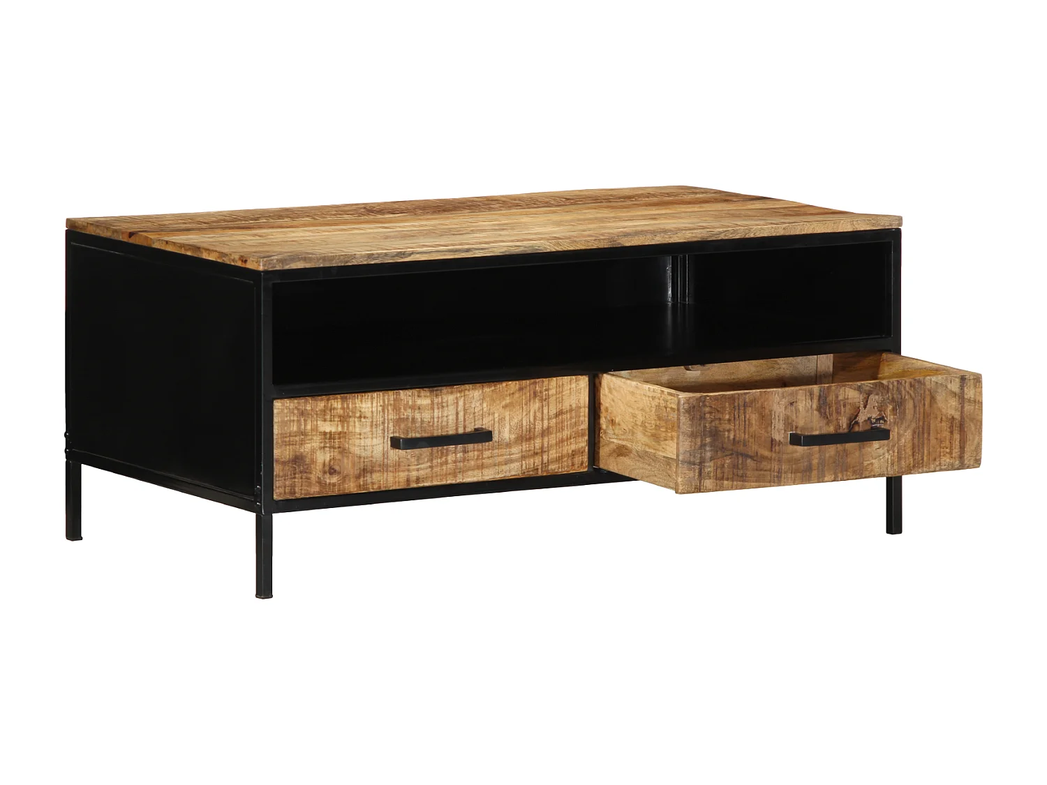 Table Basse 90x50x40 cm Bois Massif Brut de Manguier