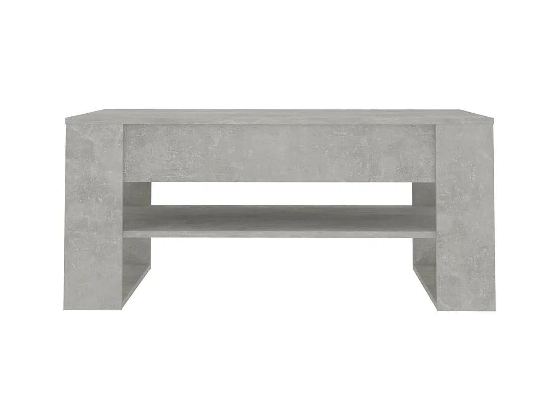 Table basse Gris béton 102x55x45 cm Bois d'ingénierie