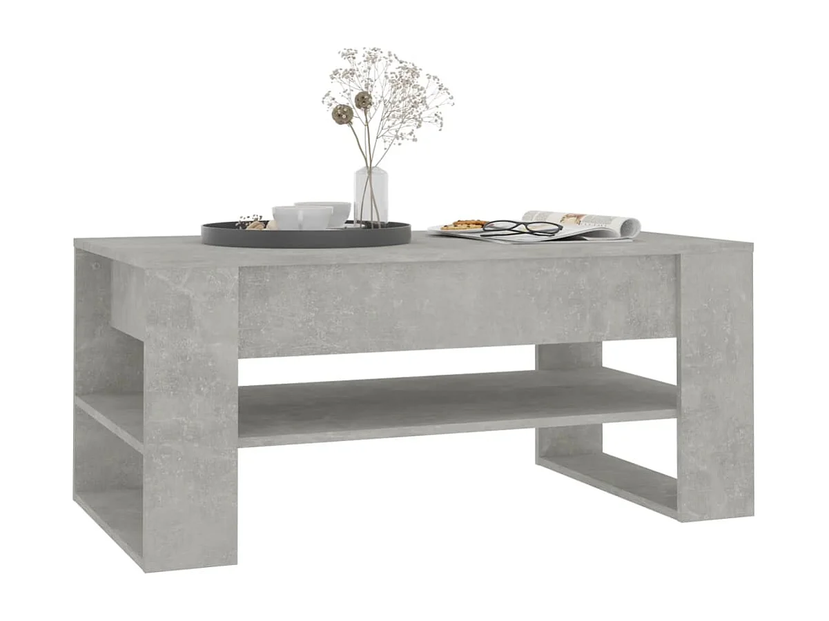 Table basse Gris béton 102x55x45 cm Bois d'ingénierie