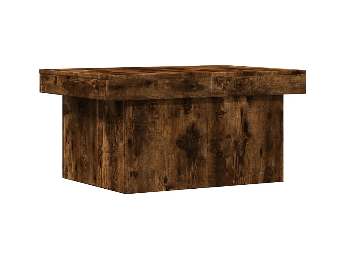 Table basse chêne fumé 80x55x40 cm bois d'ingénierie