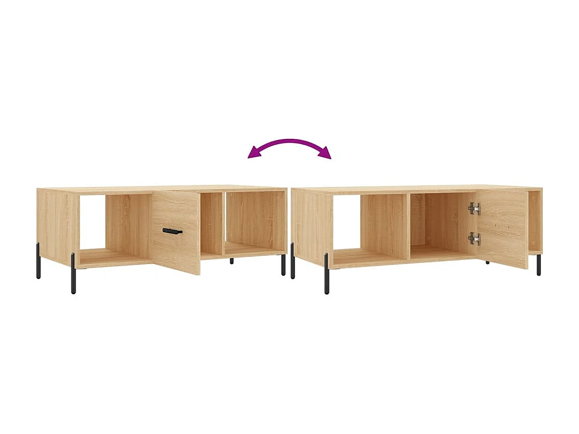 Table basse chêne sonoma 102x50x40 cm bois d'ingénierie