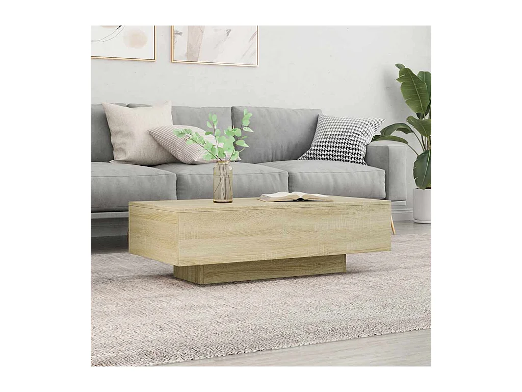 Mesa de centro de roble Sonoma 100x49,5x31 cm madera de ingeniería