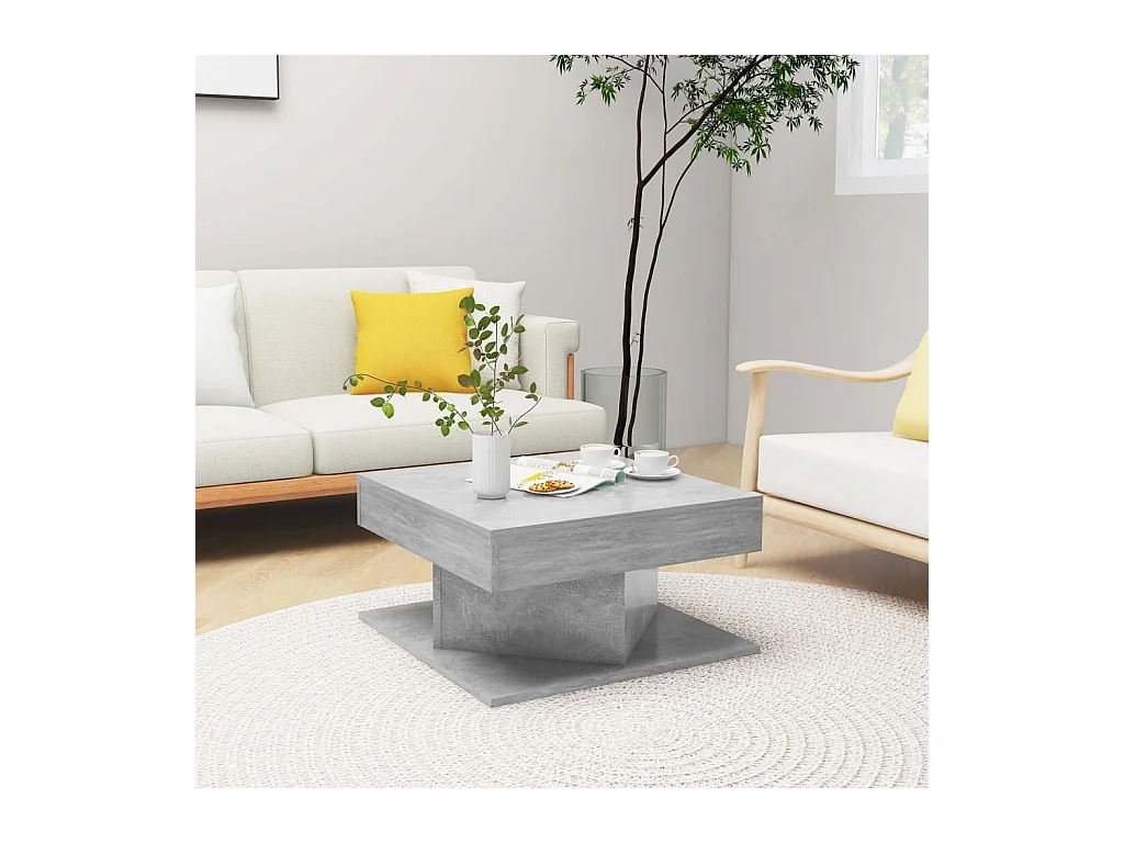 Table basse Gris béton 57x57x30 cm Bois d’ingénierie