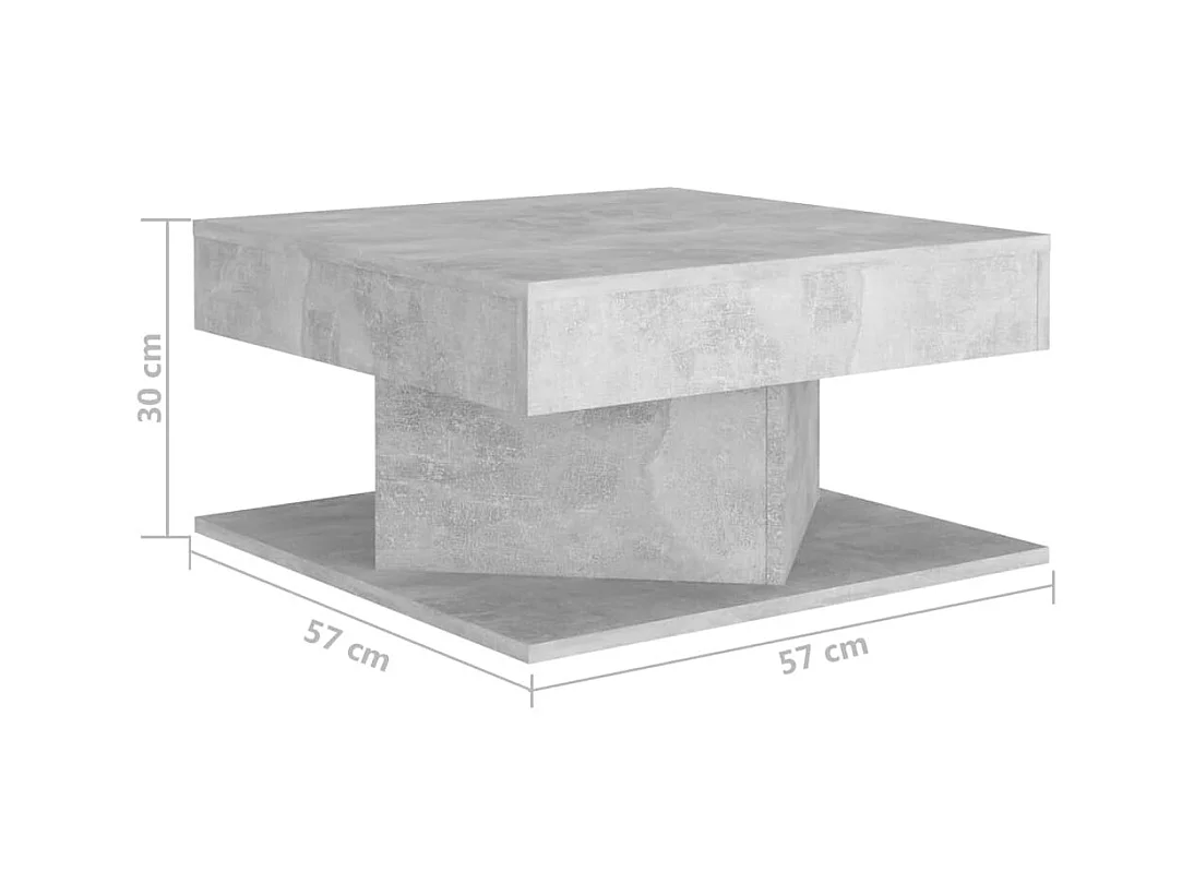 Table basse Gris béton 57x57x30 cm Bois d’ingénierie