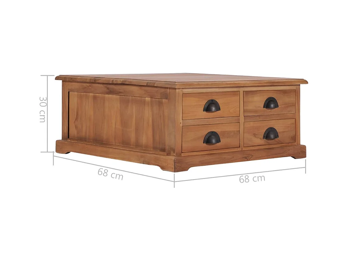 Mesa de centro 68x68x30 cm Madera maciza de teca