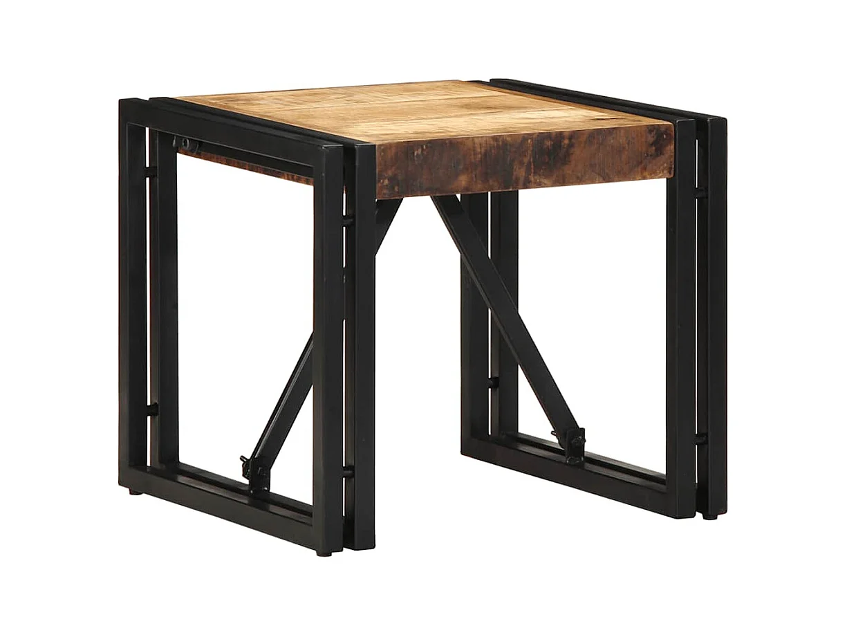 Table basse 40x40x35 cm bois de manguier massif brut