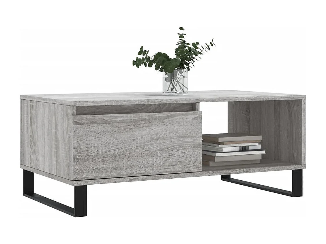Table basse Sonoma gris 90x50x36,5 cm Bois d'ingénierie