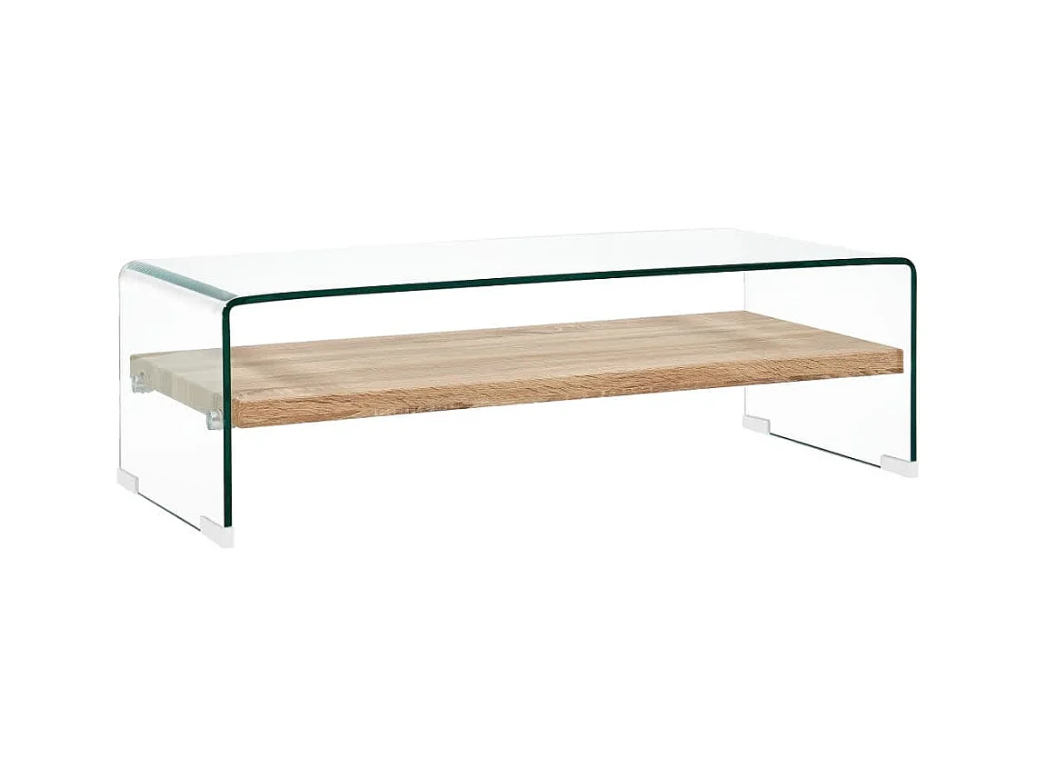Table basse Clair 98x45x31 cm Verre trempé