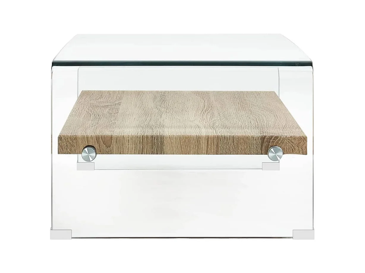 Table basse Clair 98x45x31 cm Verre trempé