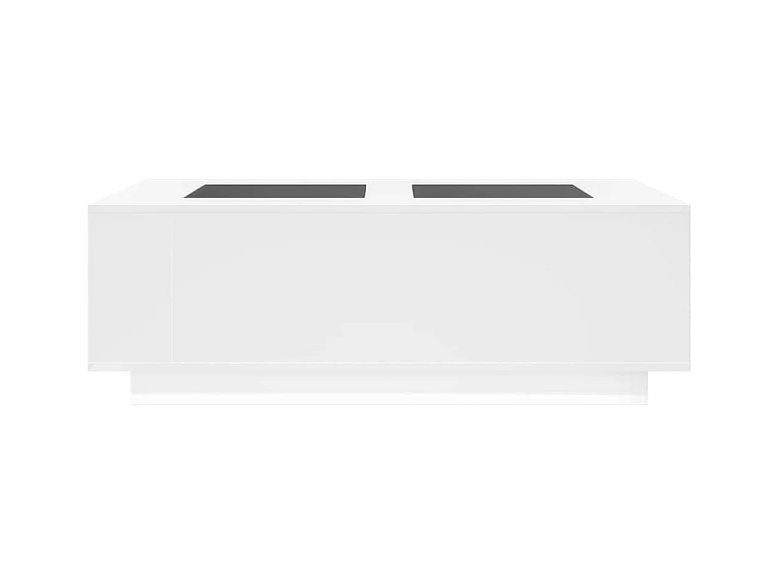 Table basse avec LED infini blanc 116x69x40 cm