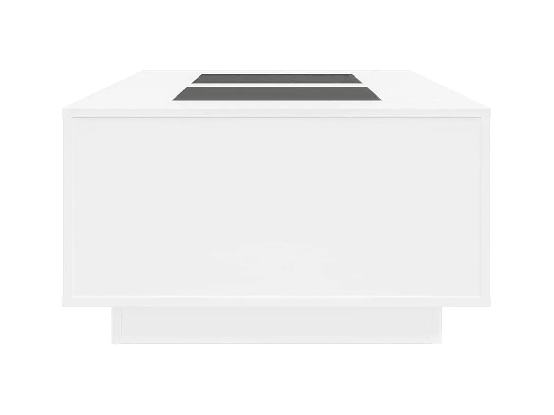 Table basse avec LED infini blanc 116x69x40 cm