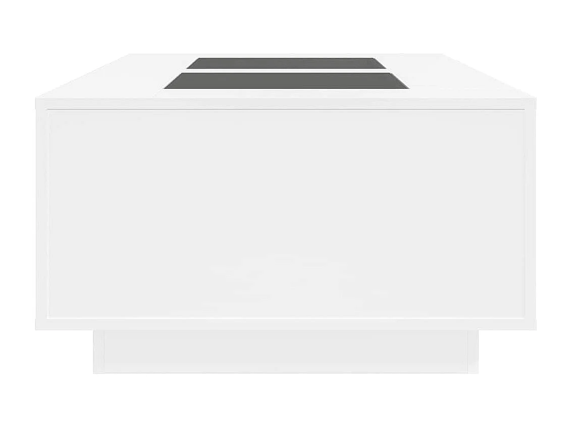 Mesa de centro con LED infinito blanco 116x69x40 cm