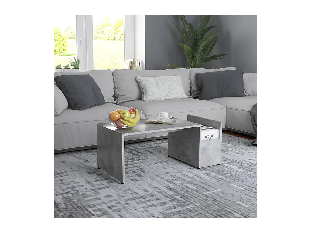 Table basse Gris béton 90x45x35 cm bois d’ingénierie