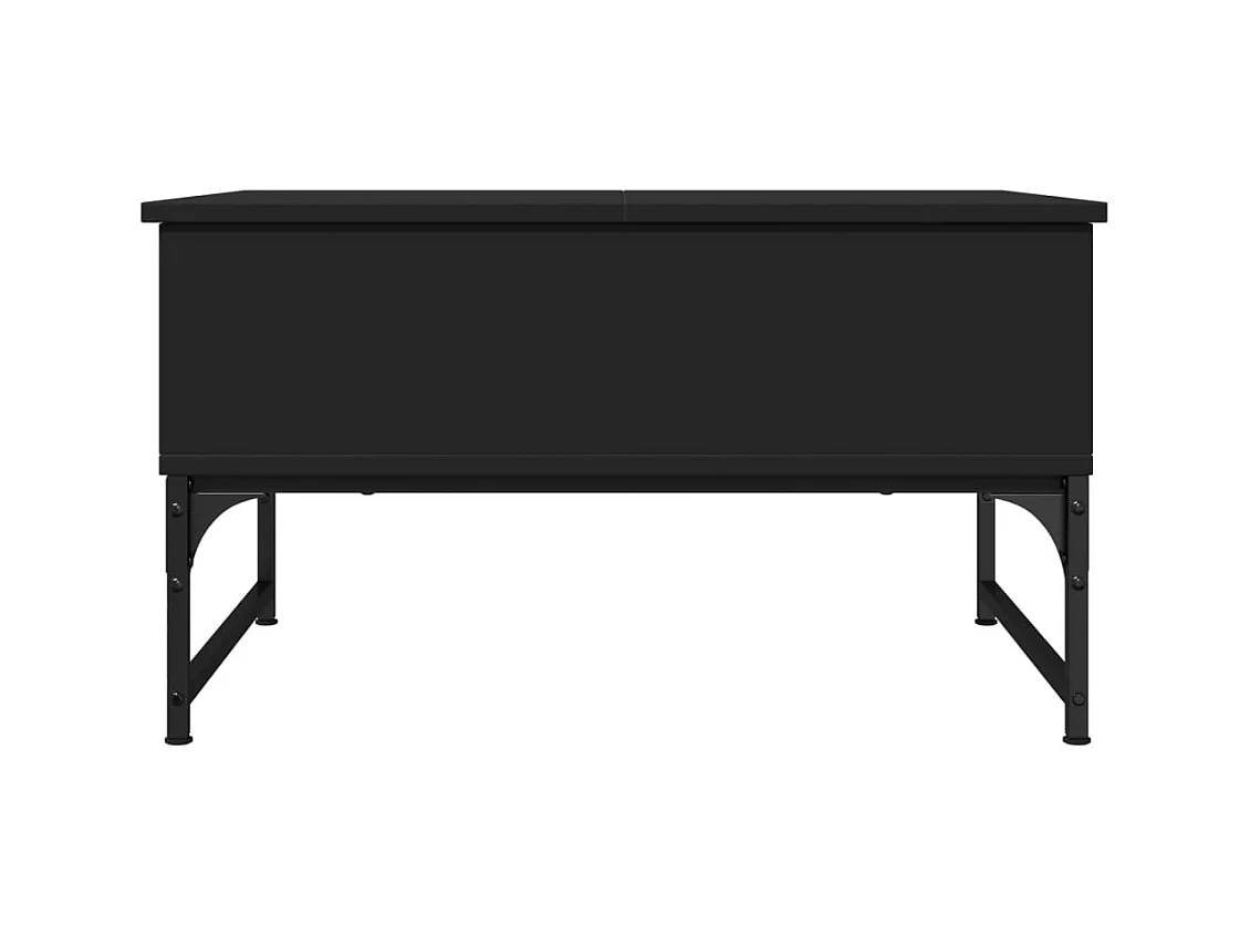 Table basse noir 70x50x40 cm bois d'ingénierie et métal