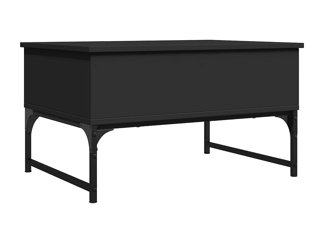 Table basse noir 70x50x40 cm bois d'ingénierie et métal