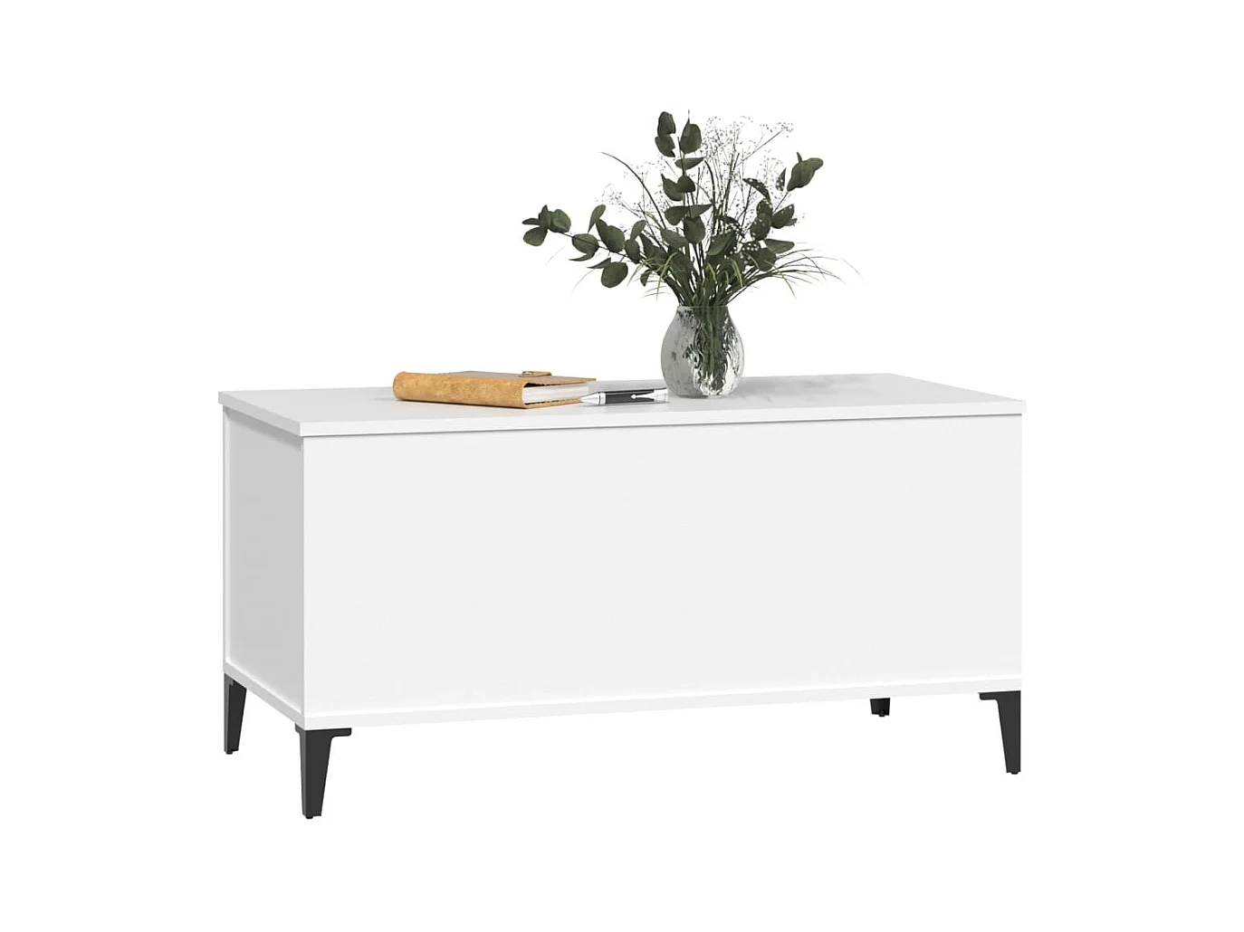 Table basse Blanc 90x44,5x45 cm Bois d'ingénierie