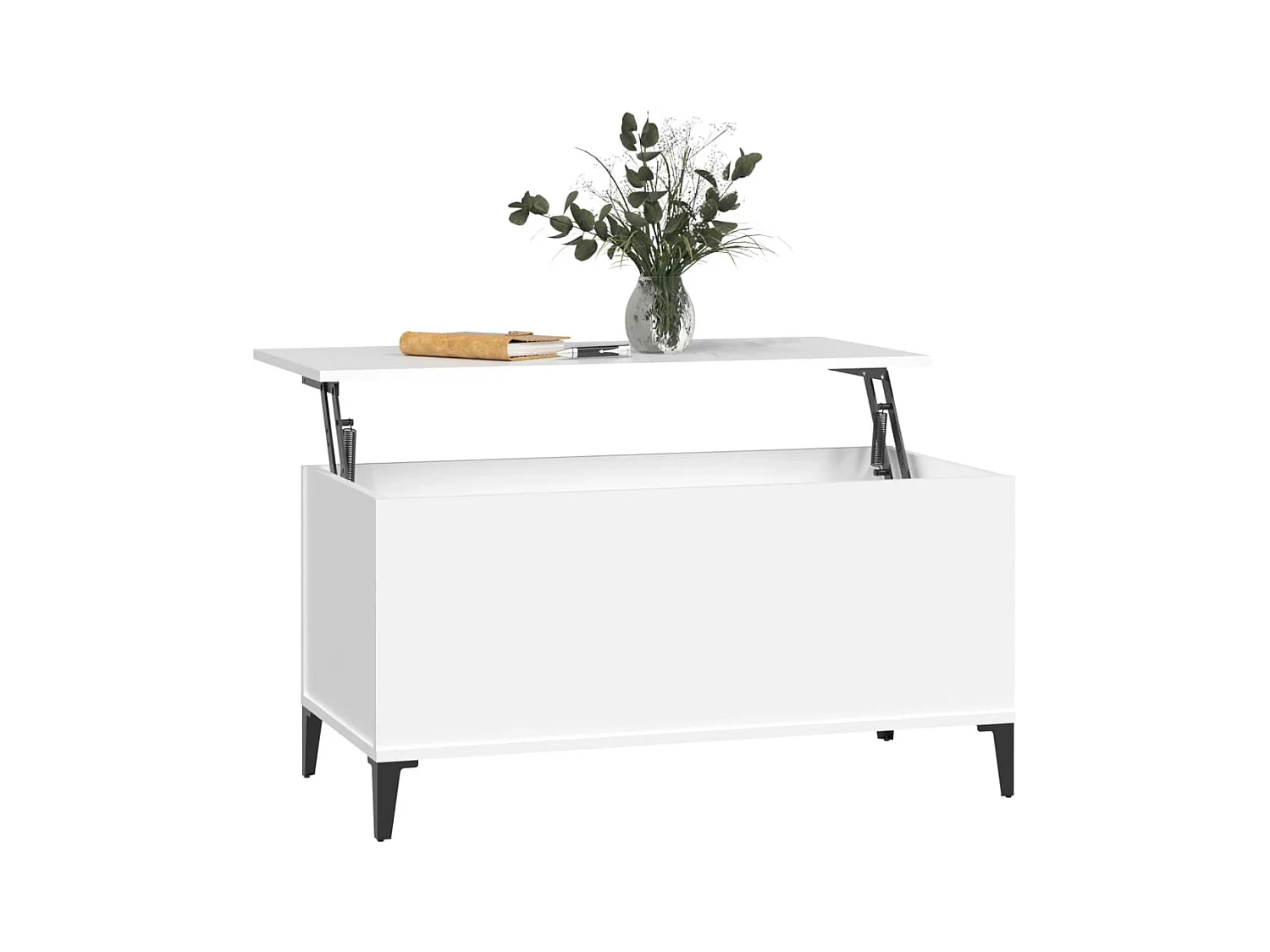 Table basse Blanc 90x44,5x45 cm Bois d'ingénierie