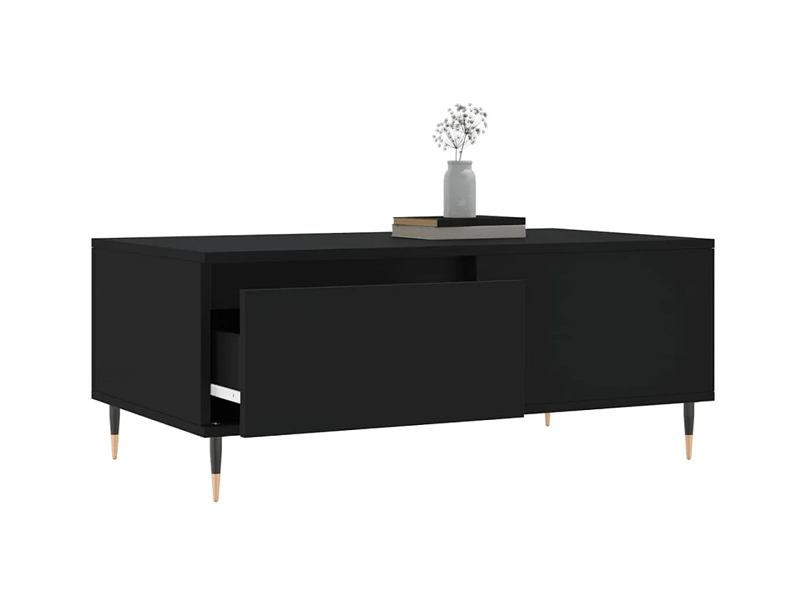 Table basse Noir 90x50x36,5 cm Bois d'ingénierie