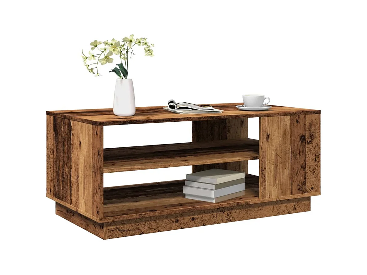 Table basse vieux bois 102x55x43 cm bois d'ingénierie