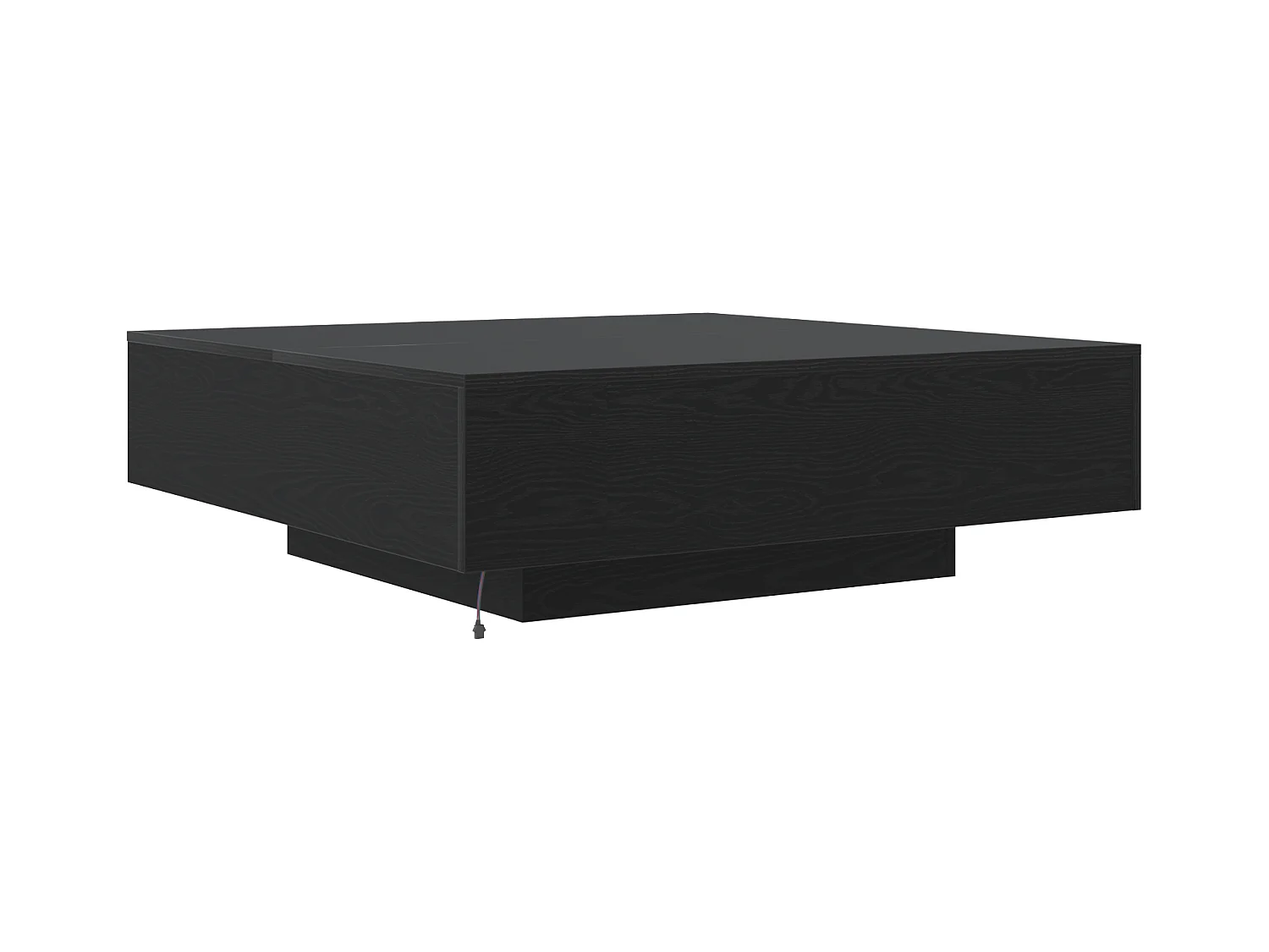 Table basse avec lumières LED Chêne noir 100x100x31 cm