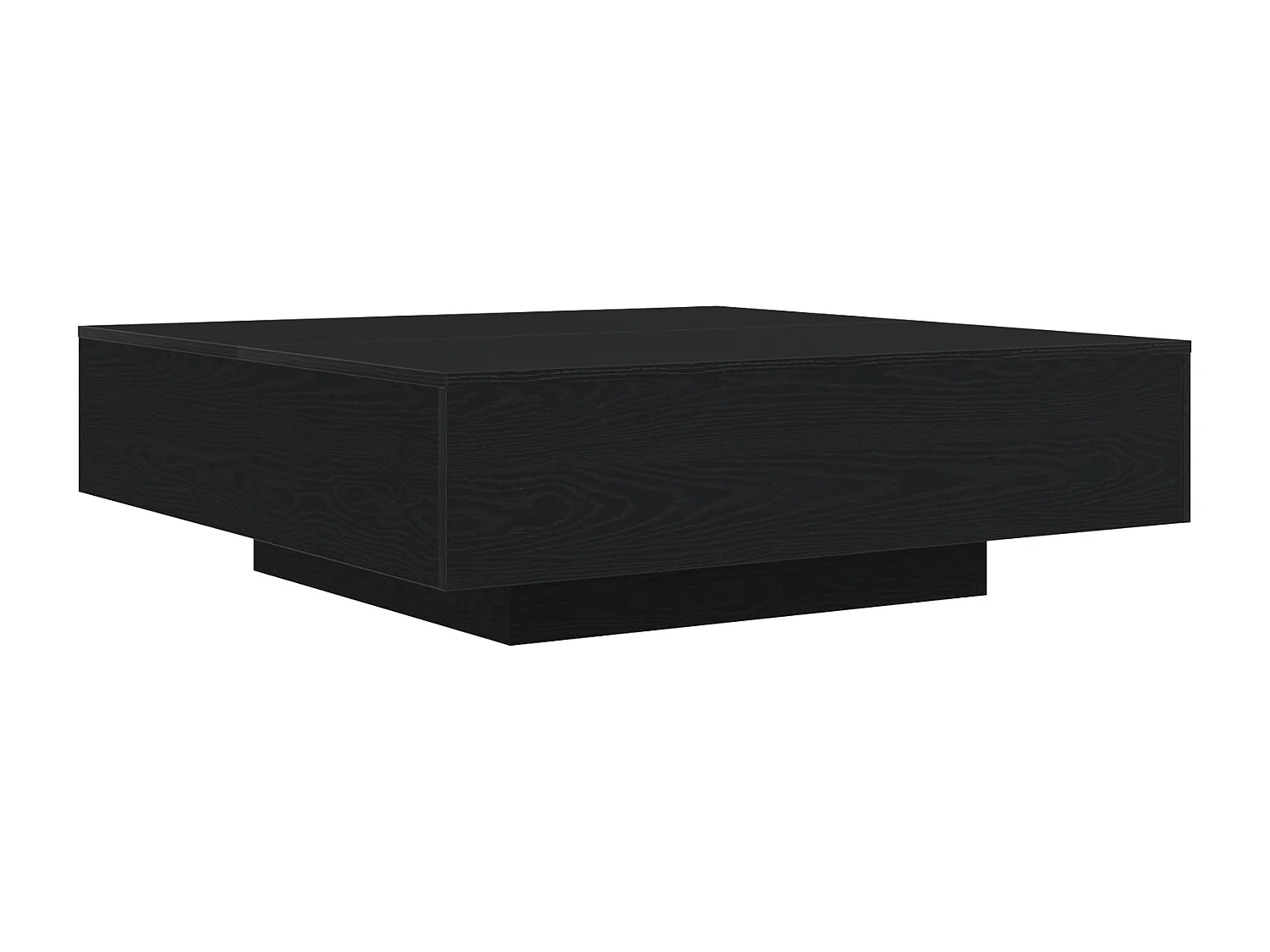 Table basse avec lumières LED Chêne noir 100x100x31 cm