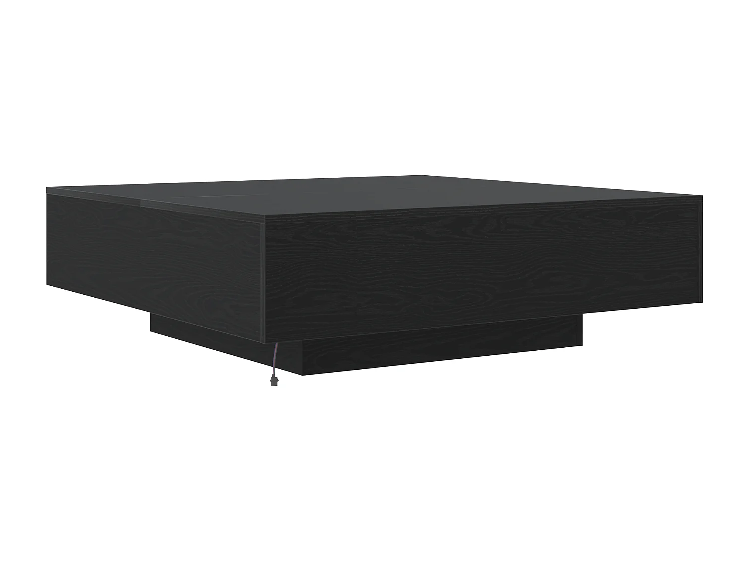 Table basse avec lumières LED Chêne noir 100x100x31 cm