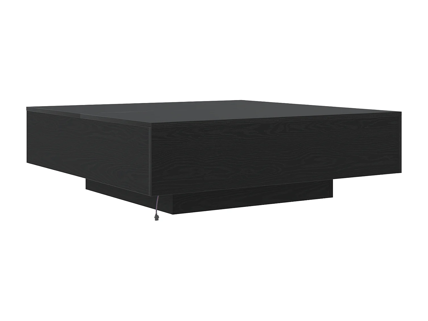 Table basse avec lumières LED Chêne noir 100x100x31 cm