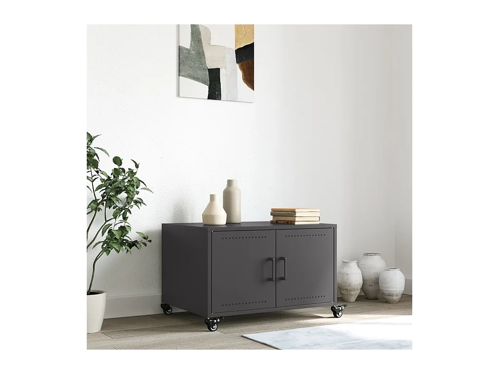 Table basse noir 68x50x43,5 cm acier