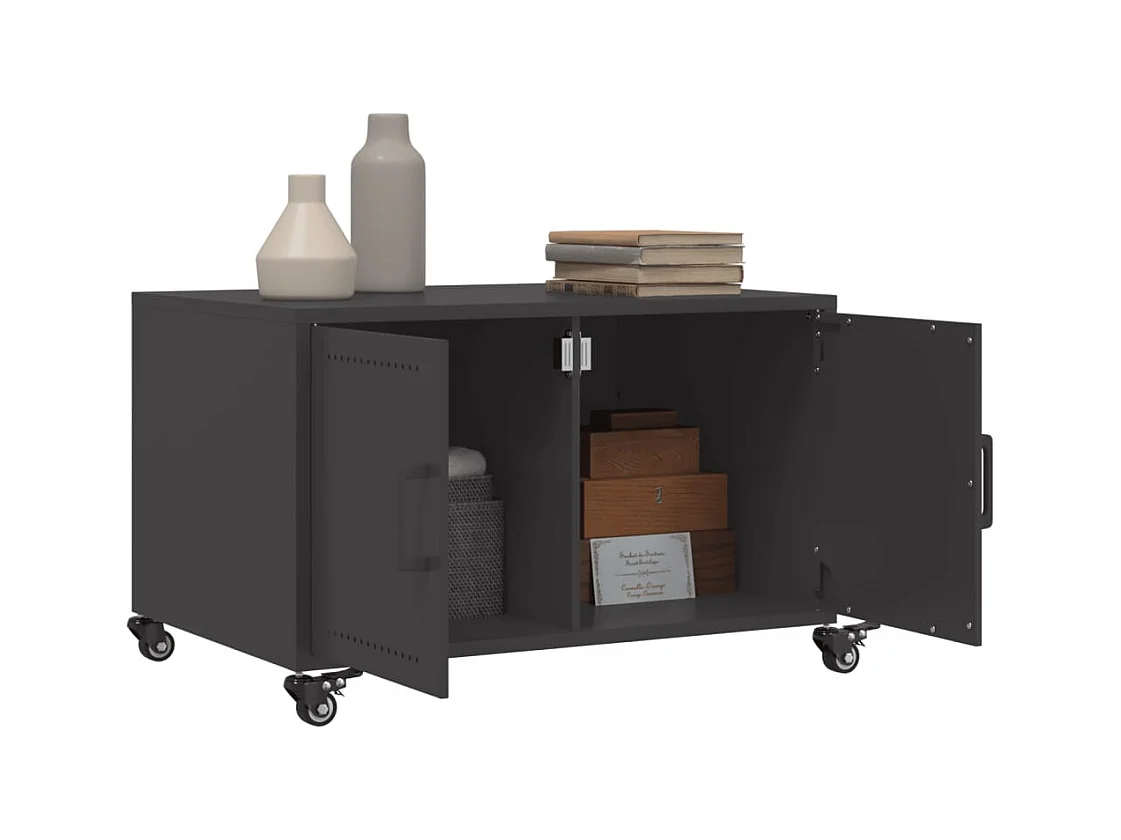 Table basse noir 68x50x43,5 cm acier