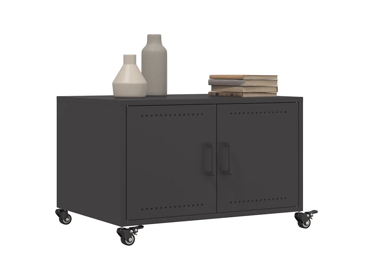 Table basse noir 68x50x43,5 cm acier