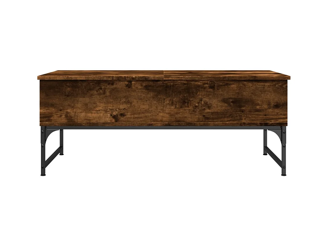 Table basse chêne fumé 100x50x40 cm bois d'ingénierie et métal