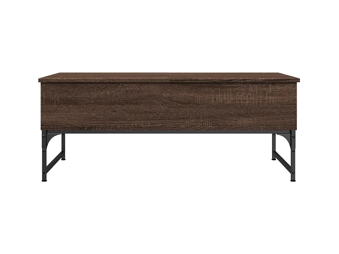 Table basse chêne marron 100x50x40cm bois d'ingénierie et métal