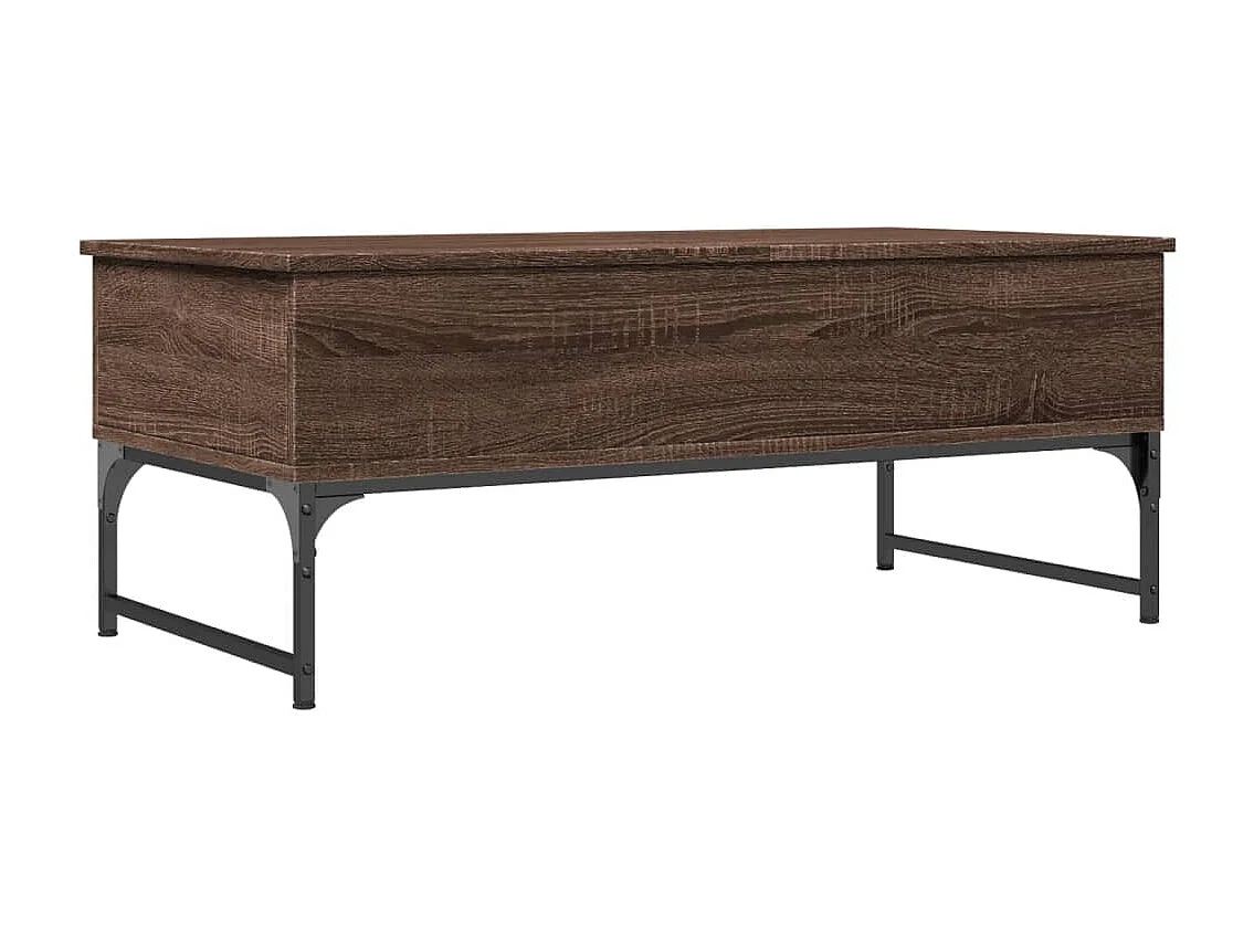 Table basse chêne marron 100x50x40cm bois d'ingénierie et métal