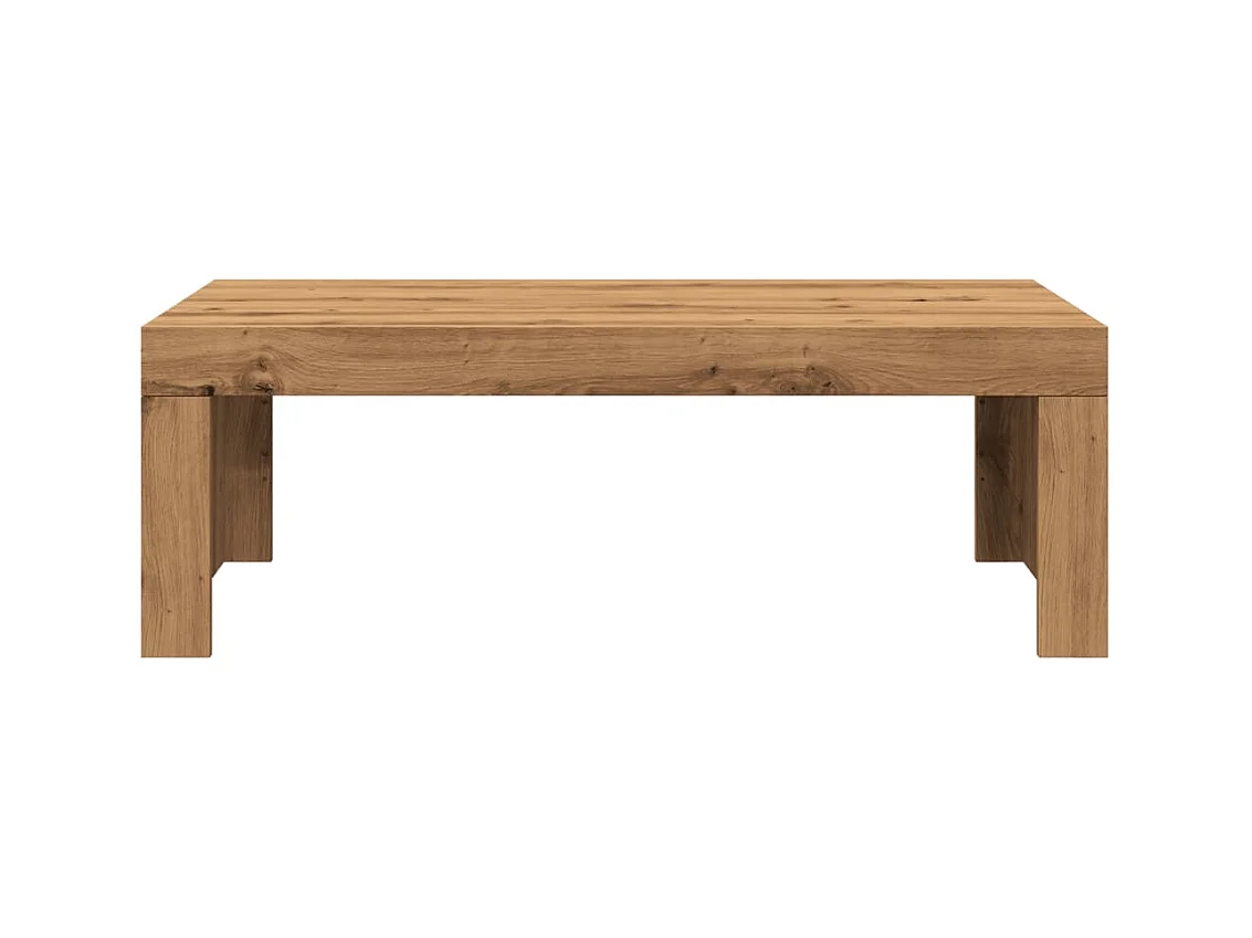 Tavolino da caffè in rovere fatto a mano 102x50x35 cm in legno ingegnerizzato