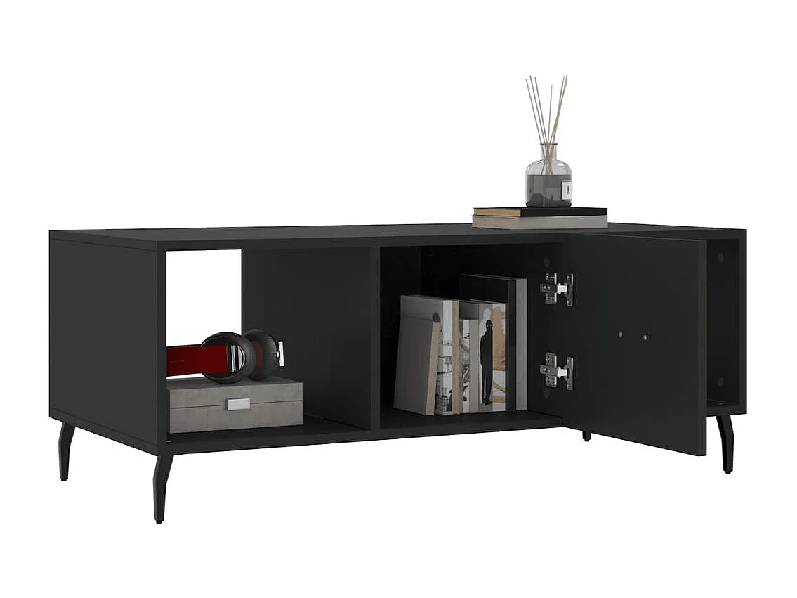 Table basse noir 102x50x40 cm bois d'ingénierie