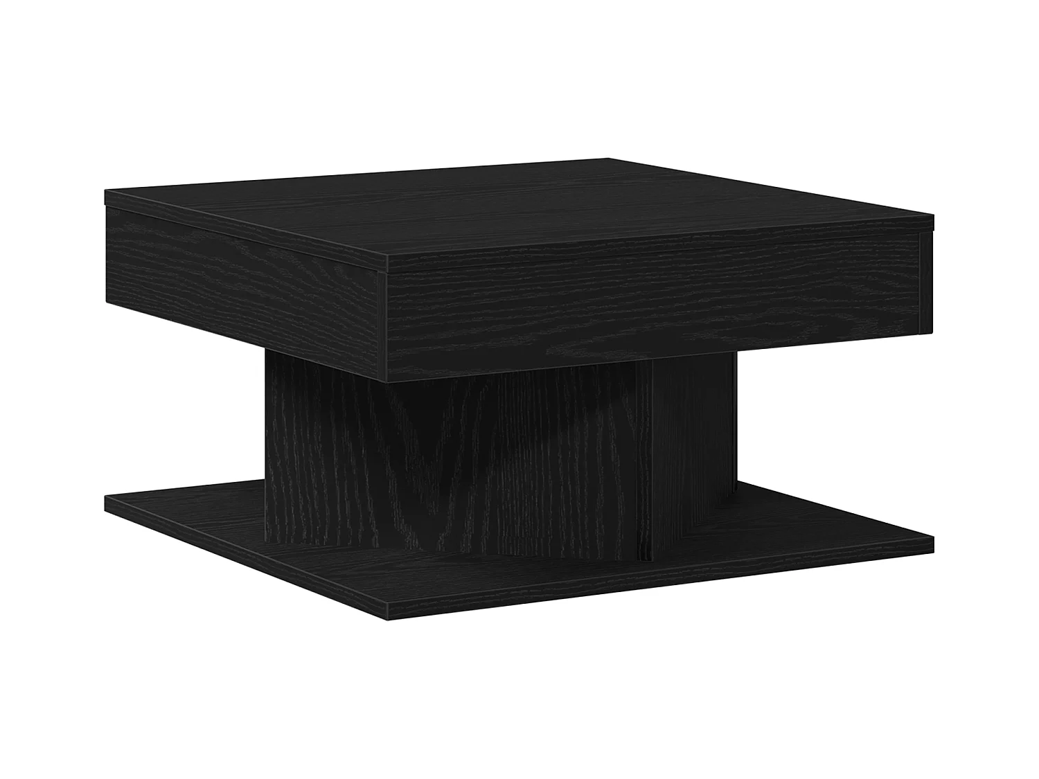 Table basse Noir Chêne 57x57x30 cm en bois d'ingénierie